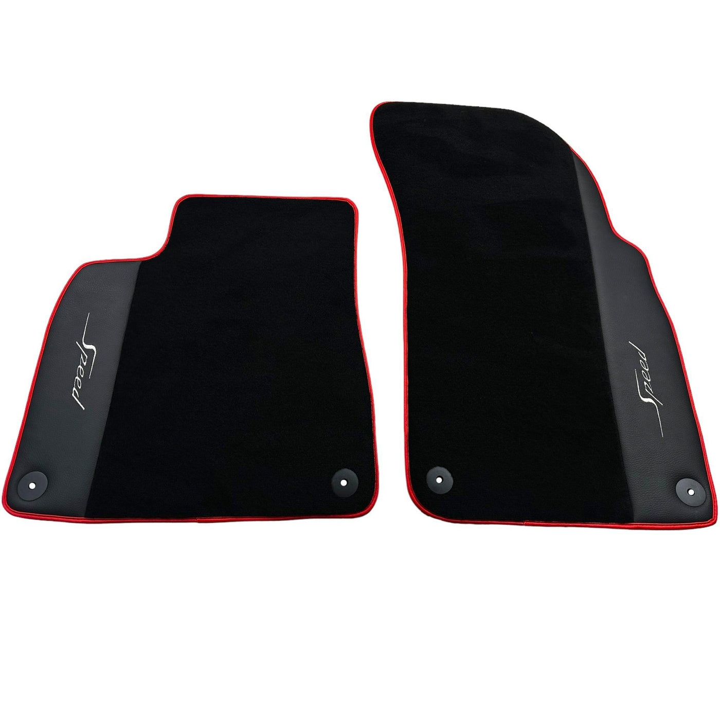 Black Floor Mats for Bentley Flying Spur (2013-2019) with Leather | Red Trim - AutoWin