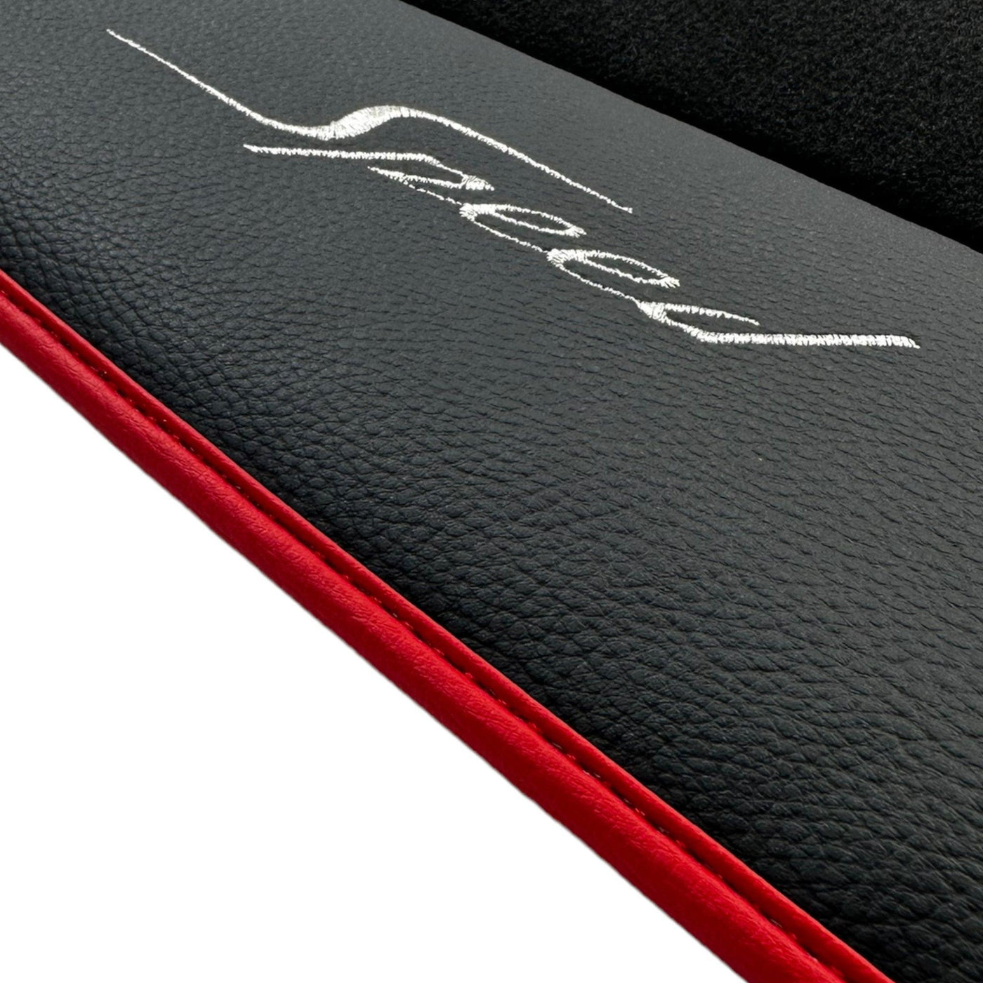 Black Floor Mats for Bentley Mulsanne (2010-2020) with Leather | Red Trim - AutoWin