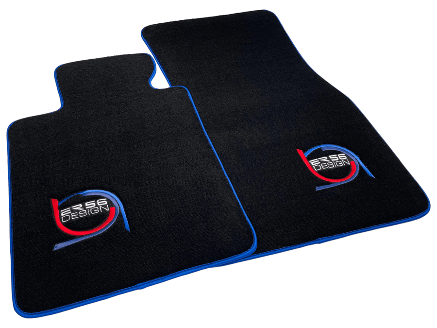 Black Floor Mats For BMW 1 Series E88 Convertible ER56 Design Limited Edition Blue Trim - AutoWin