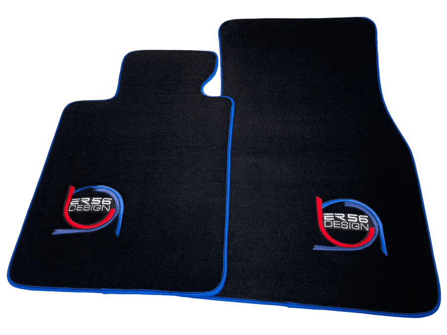 Black Floor Mats For BMW 3 Series E30 4-doors Sedan ER56 Design Limited Edition Blue Trim - AutoWin