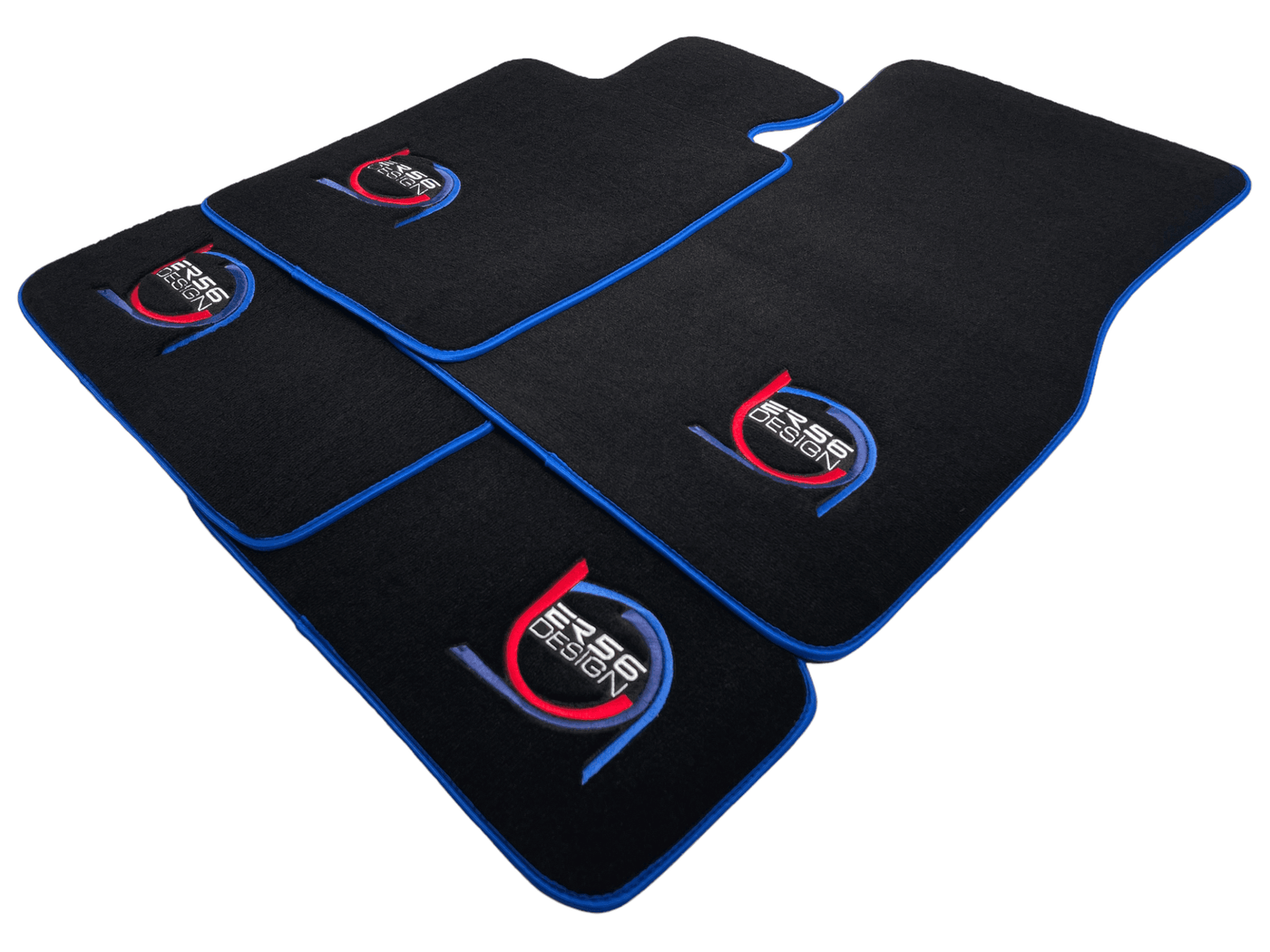Black Floor Mats For BMW 3 Series E36 Convertible ER56 Design Limited Edition Blue Trim - AutoWin