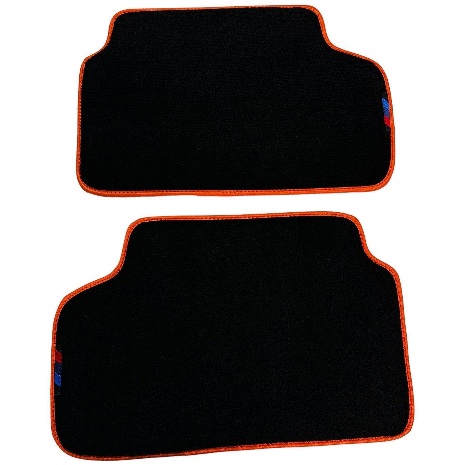 Black Floor Mats For BMW 3 Series E46 Coupe | Orange Trim - AutoWin