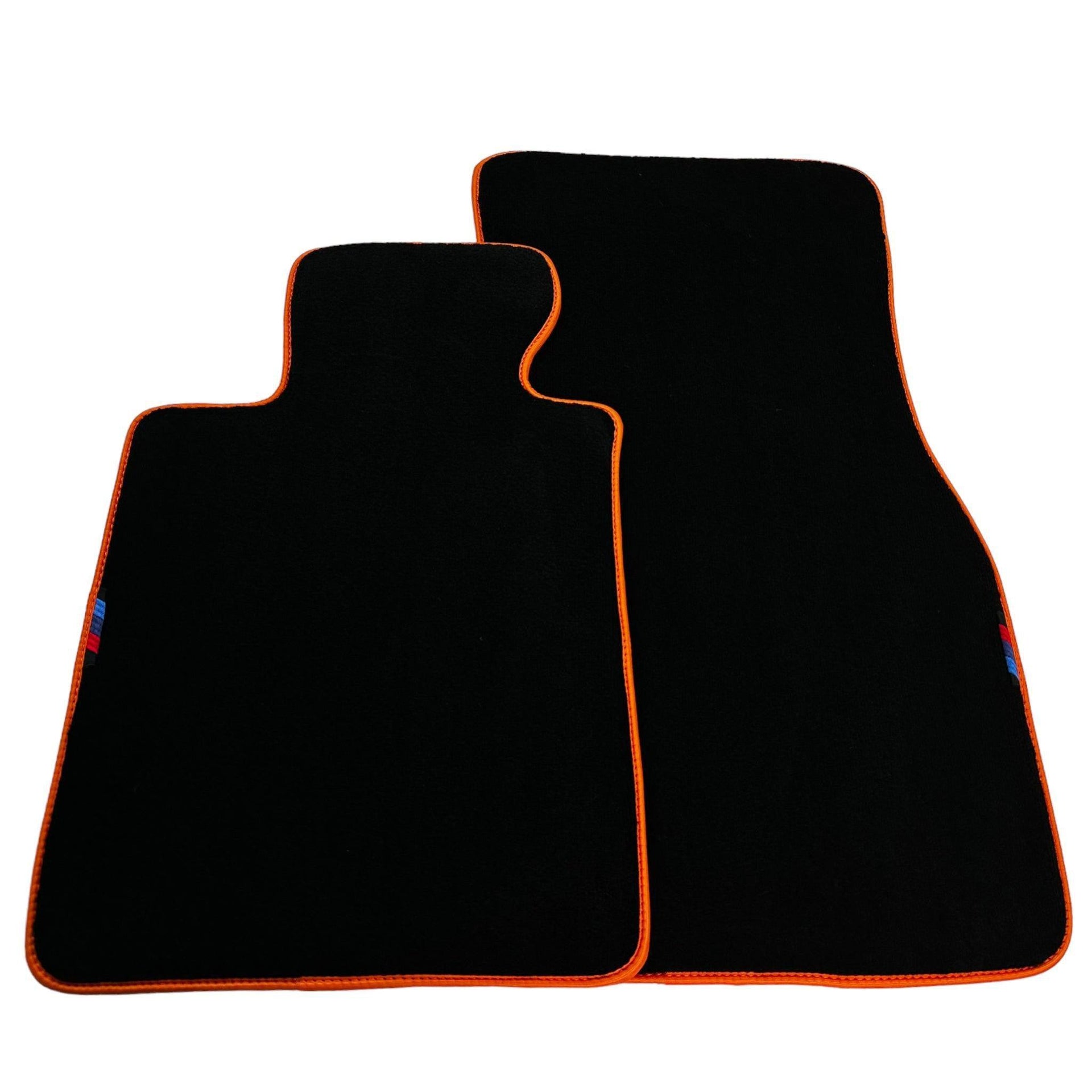 Black Floor Mats For BMW 3 Series E90 | Orange Trim - AutoWin
