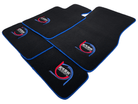 Black Floor Mats For BMW 3 Series E91 5-door Touring ER56 Design Limited Edition Blue Trim - AutoWin
