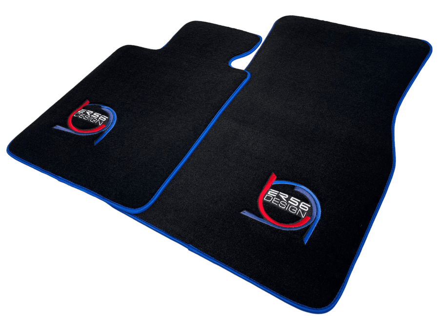 Black Floor Mats For BMW 3 Series F31 5-doors Wagon ER56 Design Limited Edition Blue Trim - AutoWin