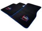 Black Floor Mats For BMW 5 Series F11 5-doors Wagon ER56 Design Limited Edition Blue Trim - AutoWin