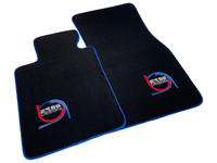 Black Floor Mats For BMW 7 Series E38 Long ER56 Design Limited Edition Blue Trim - AutoWin