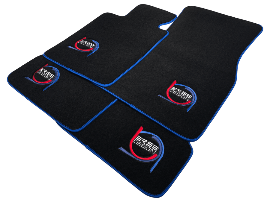 Black Floor Mats For BMW 8 Series E31 2-door Coupe ER56 Design Limited Edition Blue Trim - AutoWin