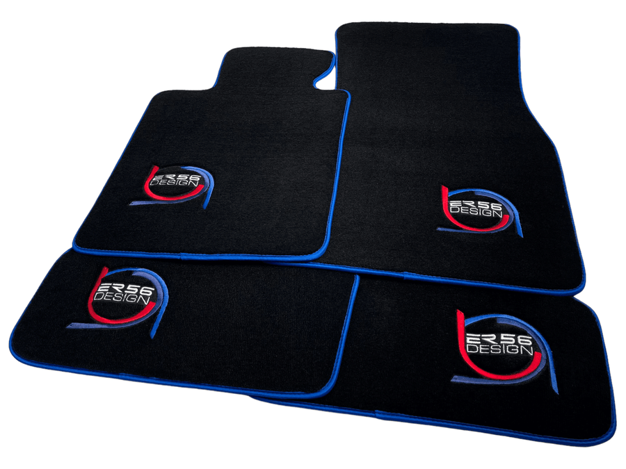 Black Floor Mats For BMW 8 Series E31 2-door Coupe ER56 Design Limited Edition Blue Trim - AutoWin