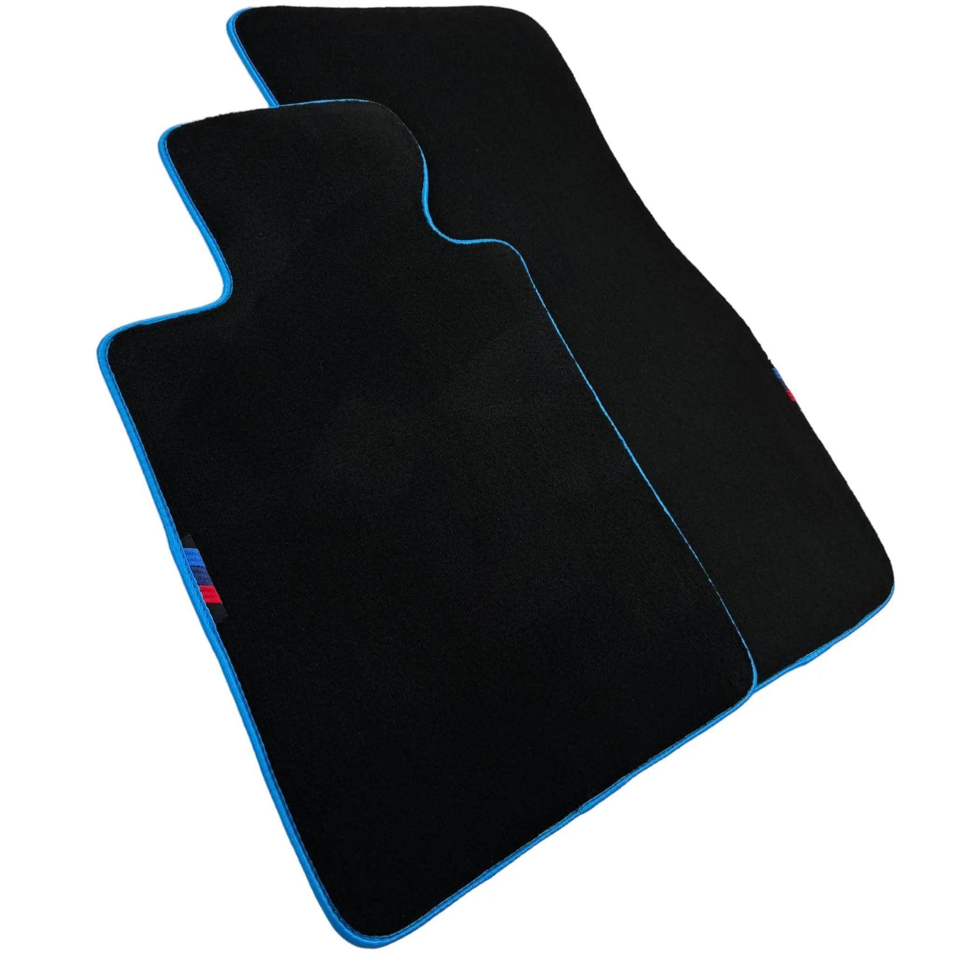 Black Floor Mats For BMW 8 Series Gran Coupe G16 | Sky Blue Trim AutoWin Brand - AutoWin