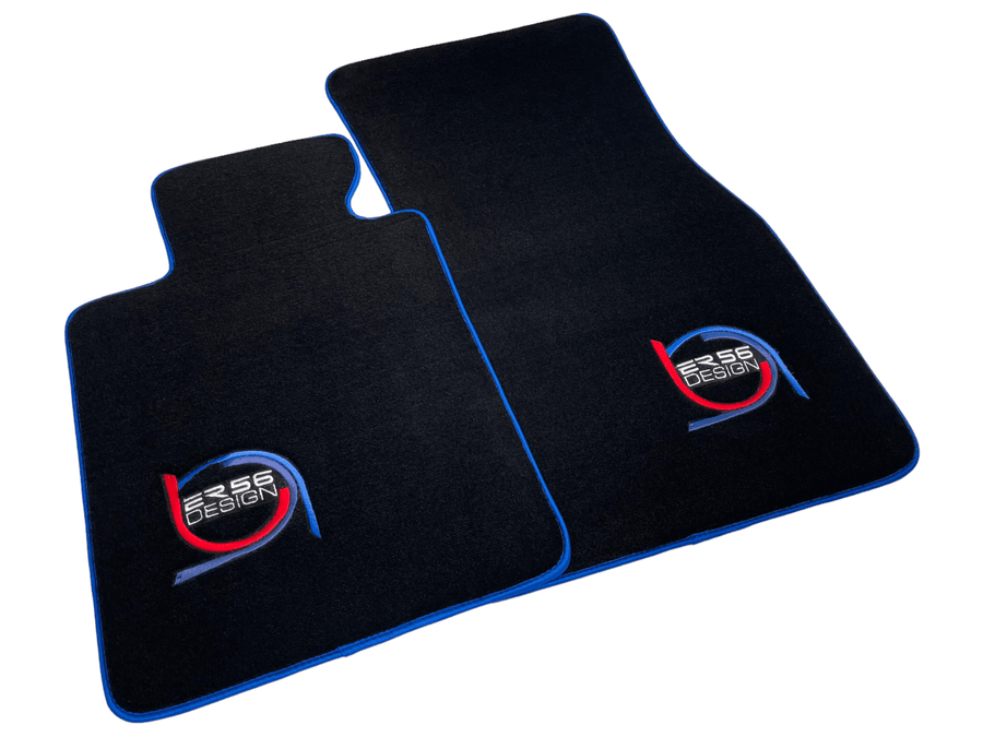 Black Floor Mats For BMW M3 E30 ER56 Design Limited Edition Blue Trim - AutoWin