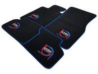 Black Floor Mats For BMW M4 G82 Coupe ER56 Design Limited Edition Blue Trim - AutoWin
