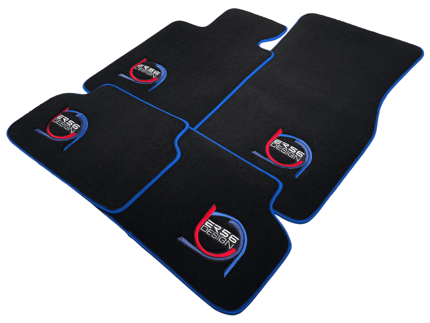 Black Floor Mats For BMW M5 E60 ER56 Design Limited Edition Blue Trim - AutoWin