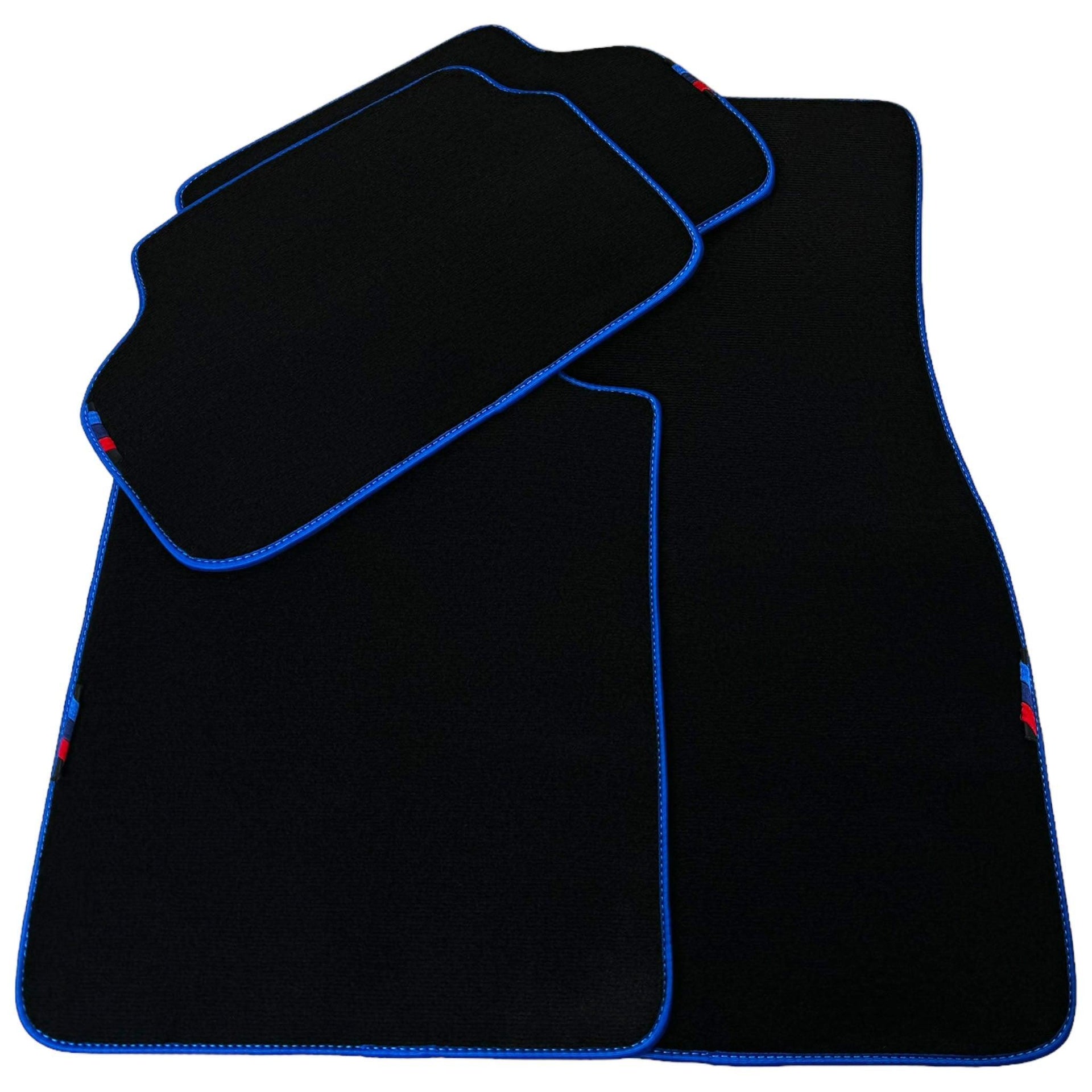 Black Floor Mats For BMW X3M Series F97 | Blue Trim - AutoWin