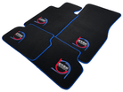 Black Floor Mats For BMW X6M F96 SUV ER56 Design Limited Edition Blue Trim - AutoWin
