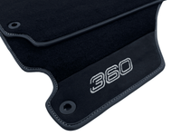 Black Floor Mats For Ferrari 360 Modena 1999-2005 With Alcantara Leather - AutoWin