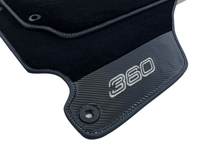 Black Floor Mats For Ferrari 360 Modena 1999-2005 With Carbon Fiber Leather - AutoWin