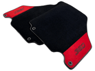 Black Floor Mats For Ferrari 360 Modena 1999-2005 With Red Alcantara Leather - AutoWin