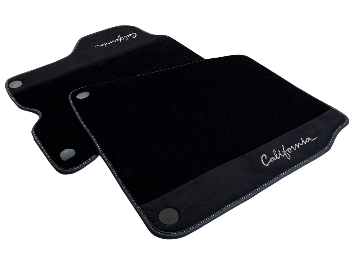 Black Floor Mats For Ferrari California 2008-2014 With Alcantara - AutoWin