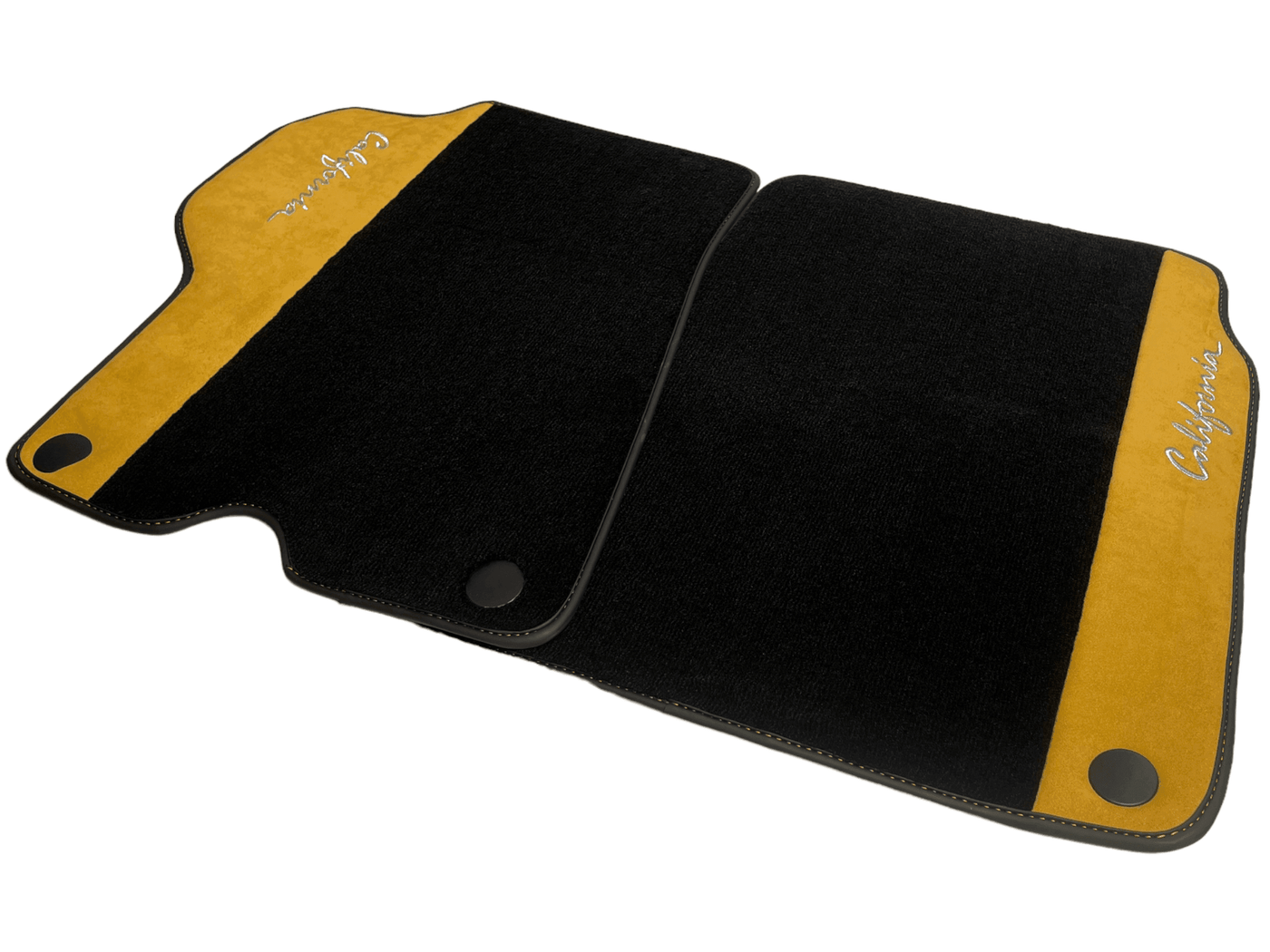 Black Floor Mats For Ferrari California 2008-2014 With Tan Alcantara - AutoWin