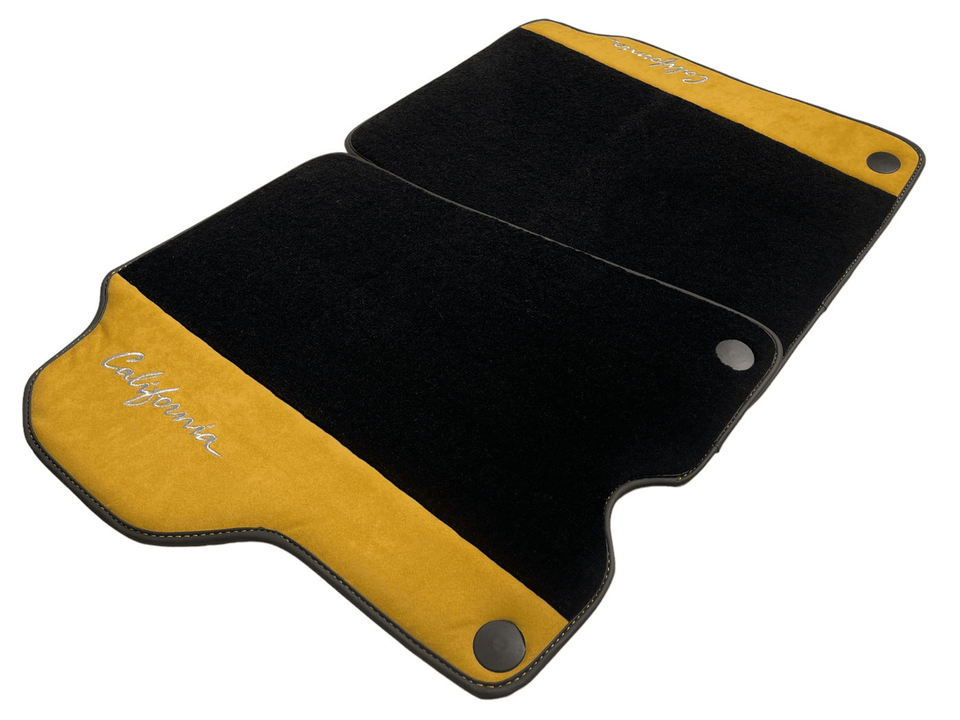 Black Floor Mats For Ferrari California 2008-2014 With Tan Alcantara - AutoWin