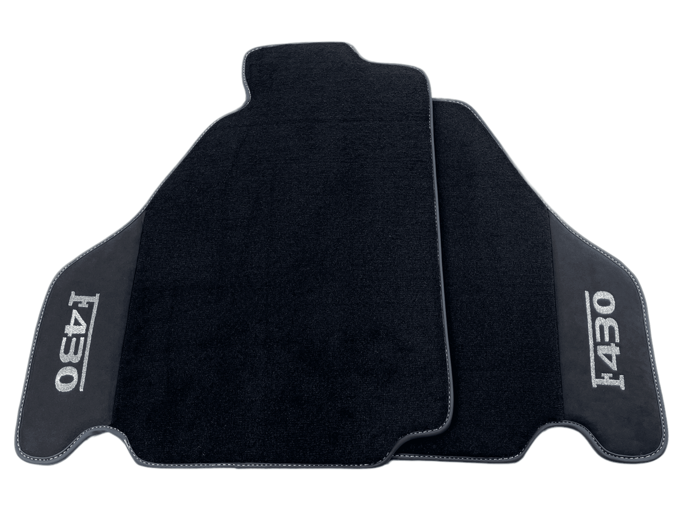 Black Floor Mats For Ferrari F430 2004-2009 With Alcantara Leather - AutoWin