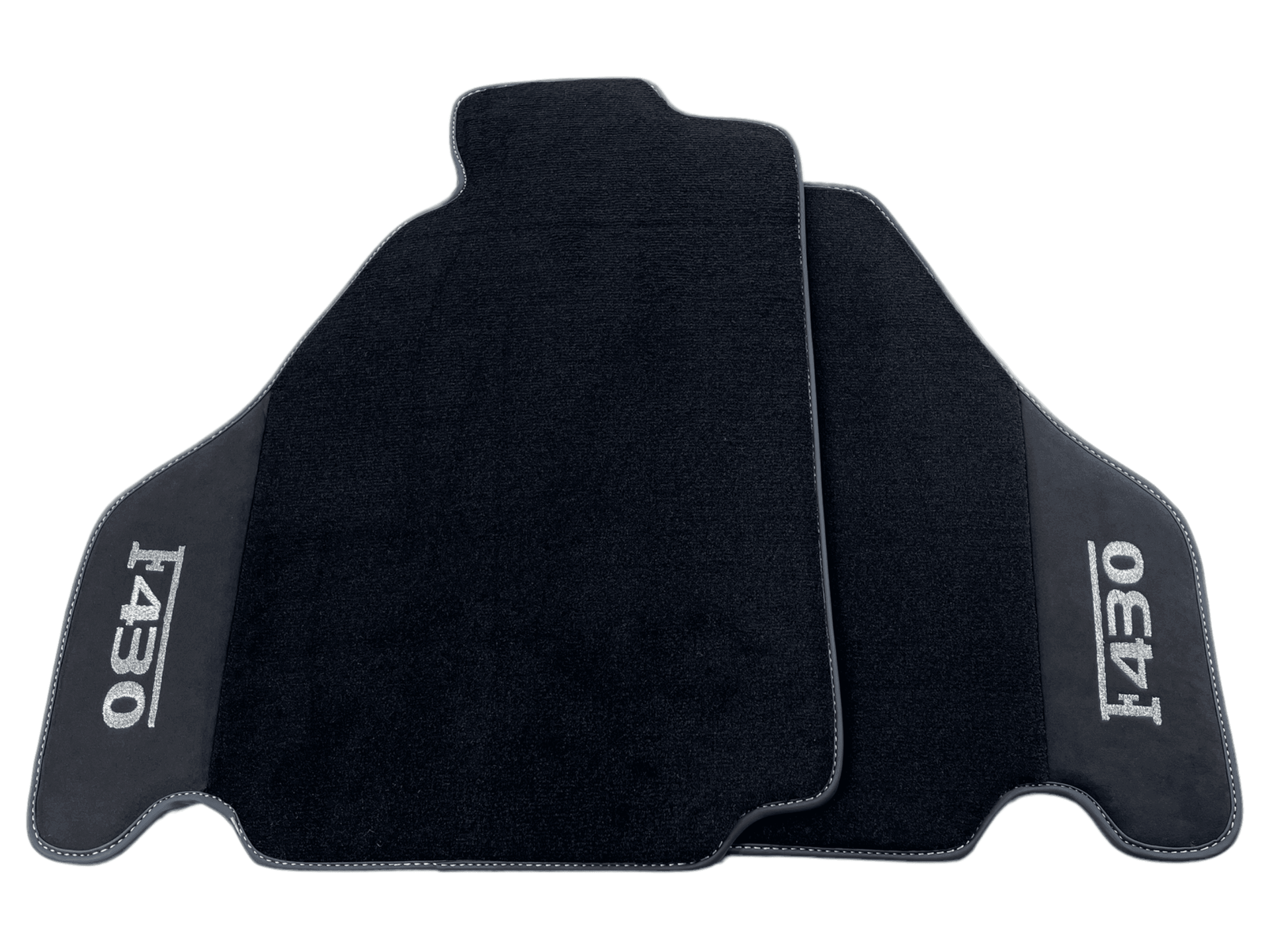 Black Floor Mats For Ferrari F430 2004-2009 With Alcantara Leather - AutoWin