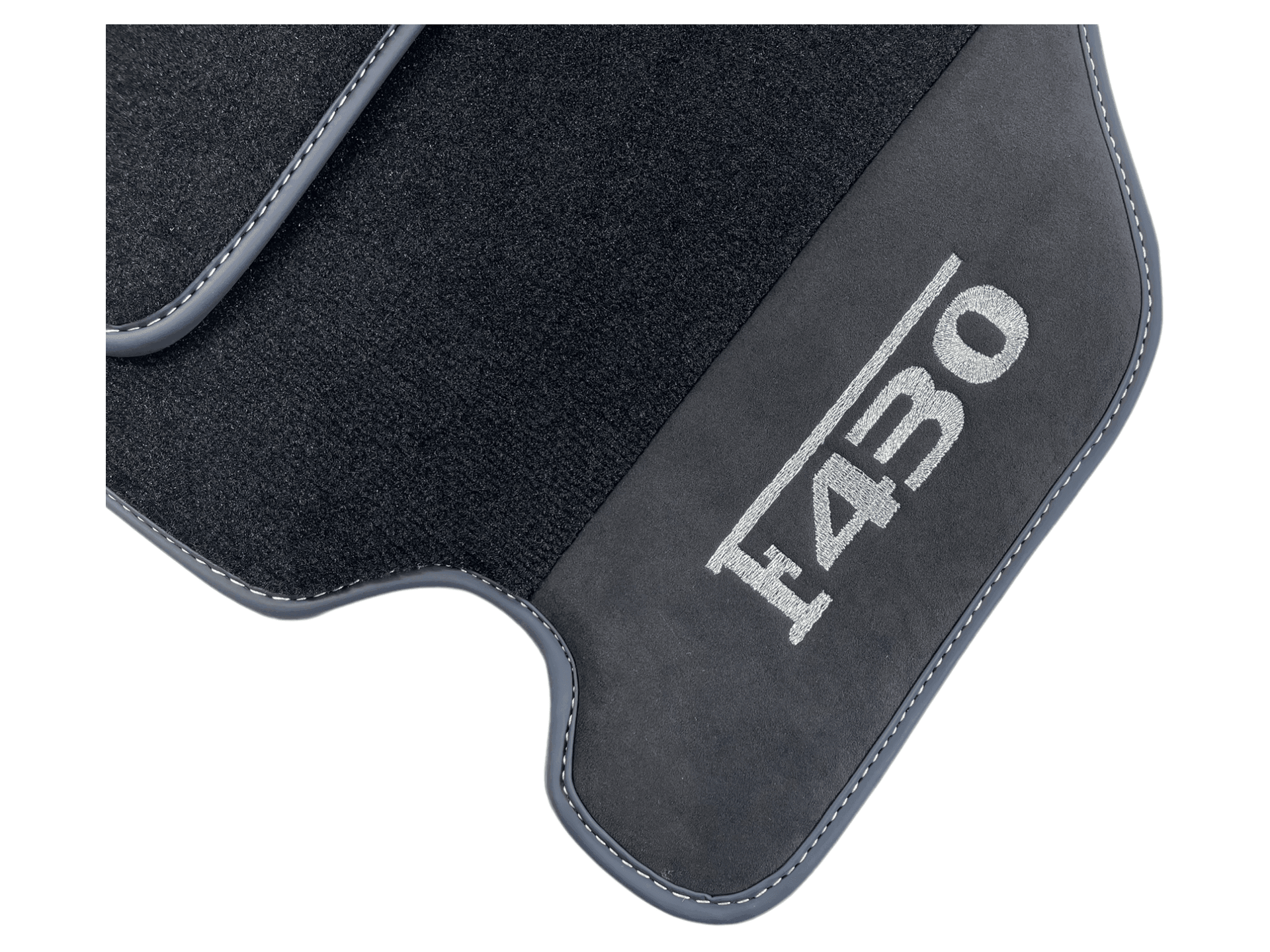 Black Floor Mats For Ferrari F430 2004-2009 With Alcantara Leather - AutoWin