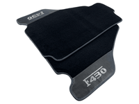 Black Floor Mats For Ferrari F430 2004-2009 With Carbon Fiber Leather - AutoWin