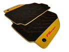 Black Floor Mats For Ferrari F8 Spider 2019-2022 With Tan Alcantara Leather - AutoWin