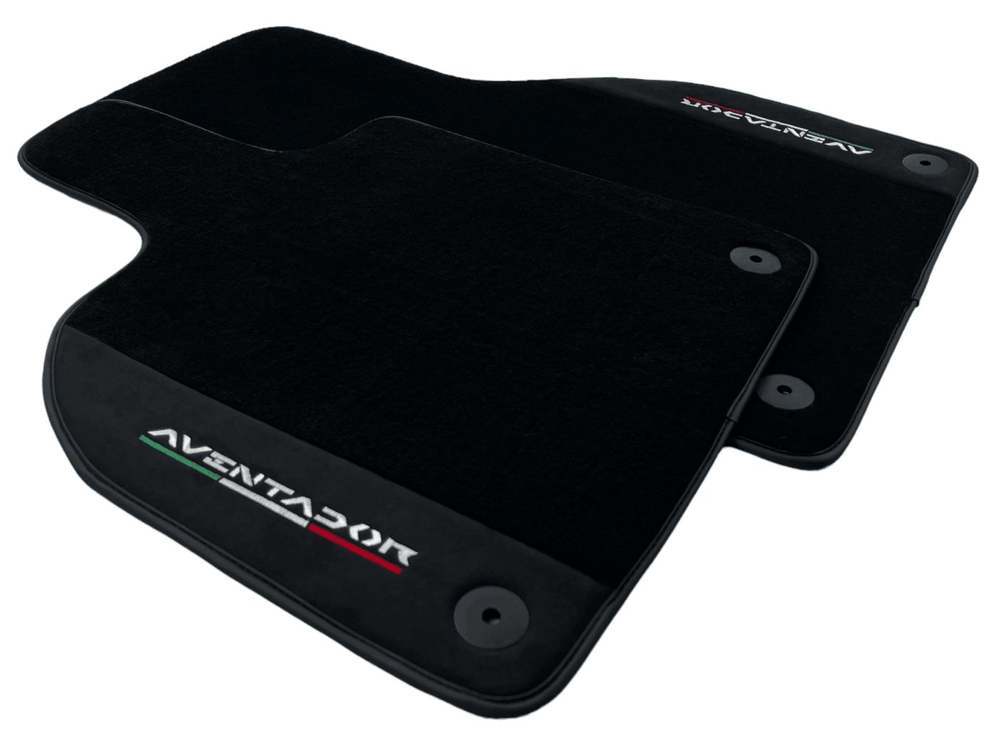 Black Floor Mats for Lamborghini Aventador With Alcantara Leather - AutoWin