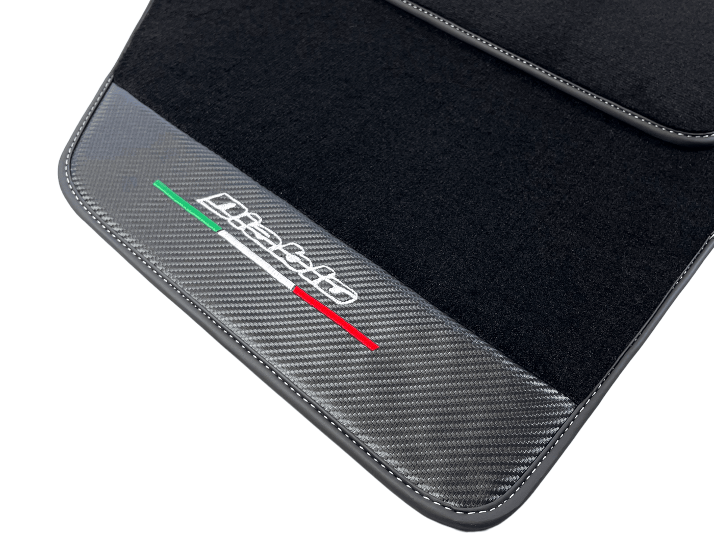 Black Floor Mats for Lamborghini Diablo 1990-2001 With Carbon Fiber Leather - AutoWin