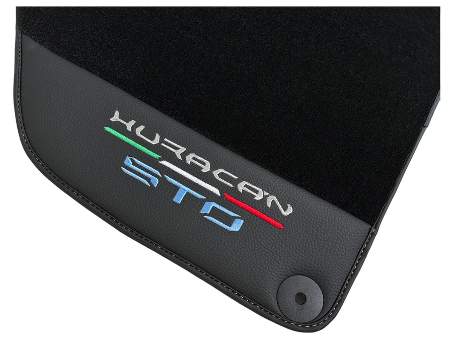 Black Leather Floor Mats for Lamborghini Huracan STO - USA | FedEx Express