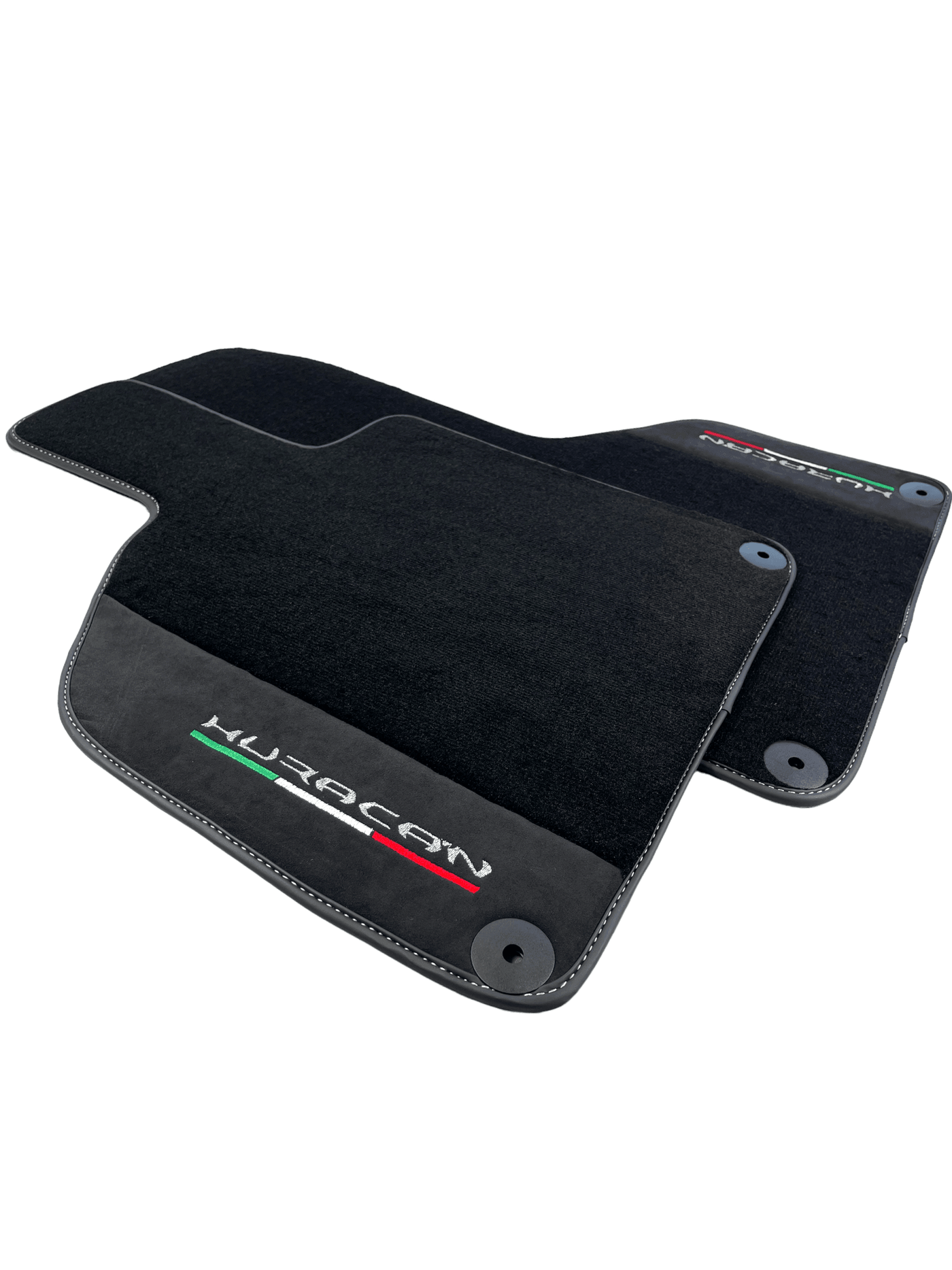 Black Carpet Floor Mats for Lamborghini Huracan with Alcantara Leather - AutoWin