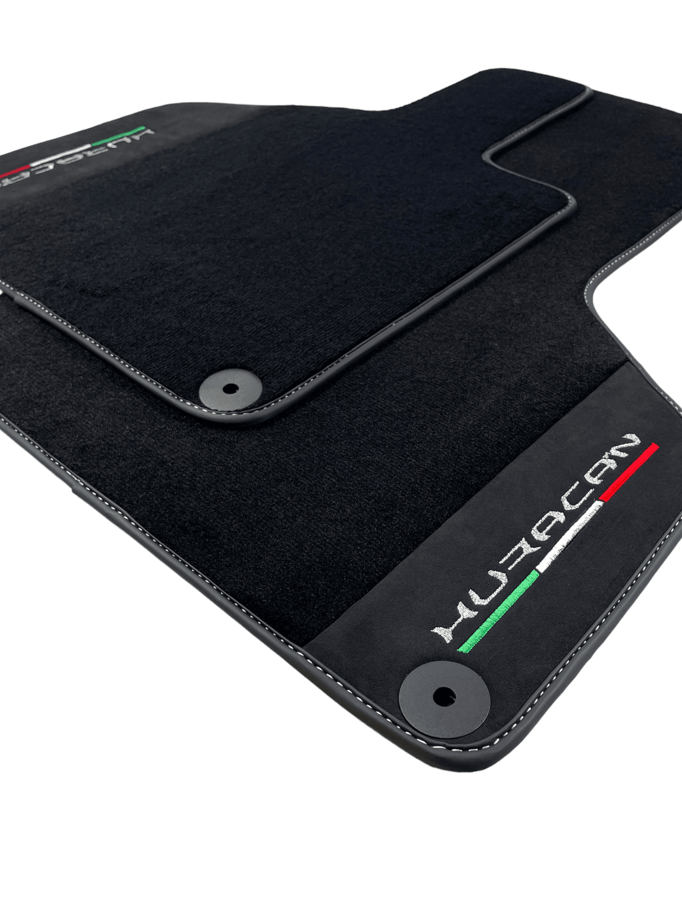 Black Carpet Floor Mats for Lamborghini Huracan with Alcantara Leather - AutoWin