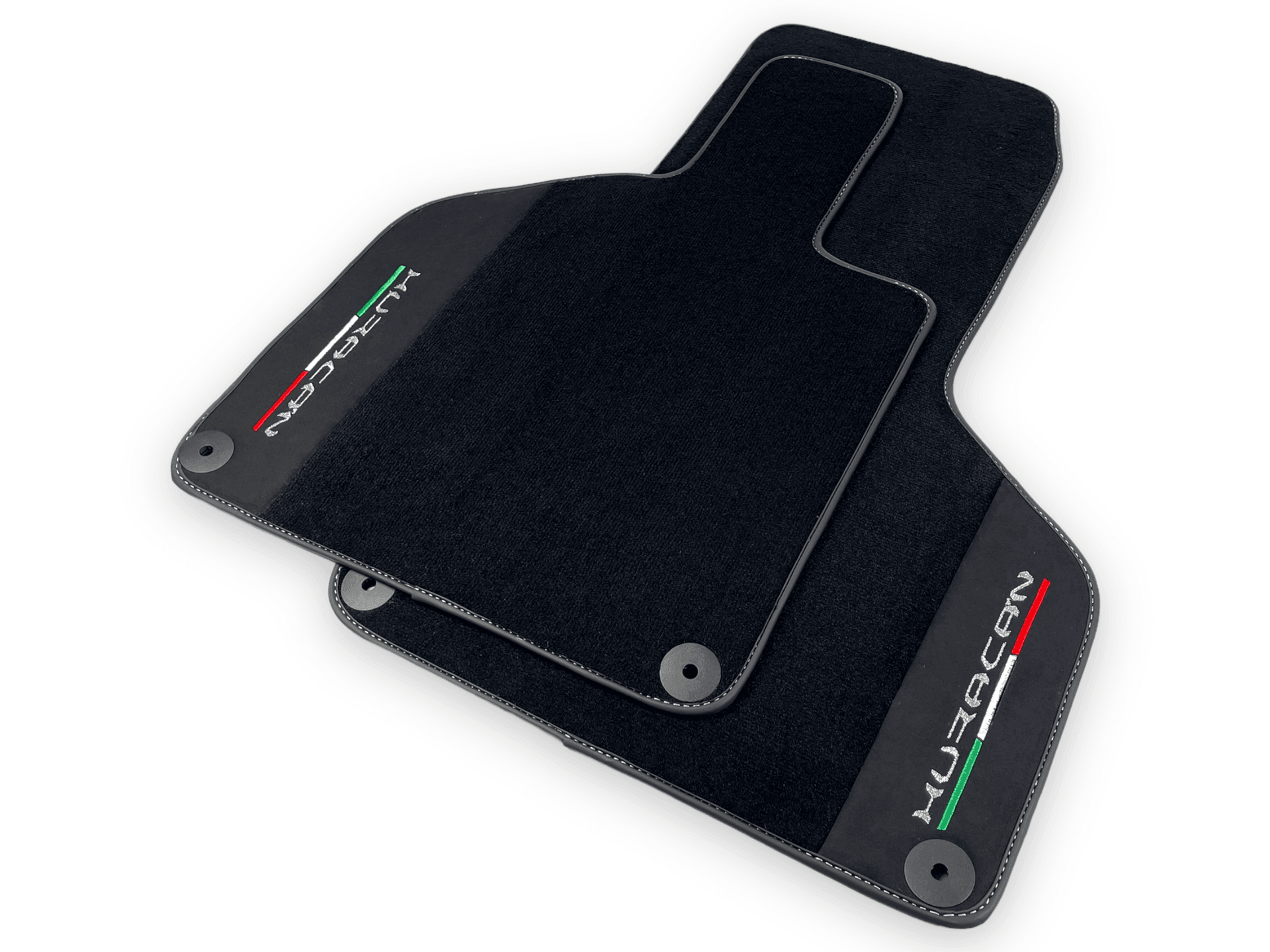 Black Carpet Floor Mats for Lamborghini Huracan with Alcantara Leather - AutoWin