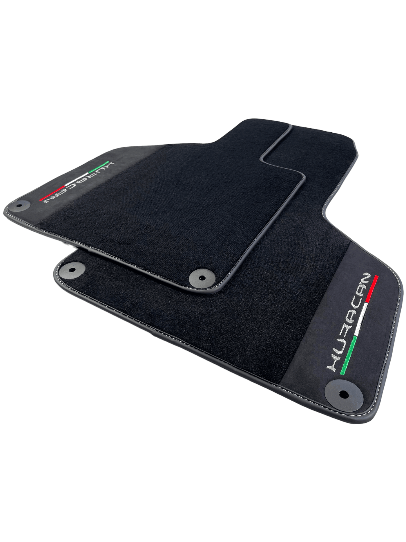 Black Carpet Floor Mats for Lamborghini Huracan with Alcantara Leather - AutoWin