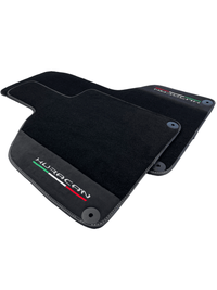 Black Carpet Floor Mats for Lamborghini Huracan with Alcantara Leather - AutoWin
