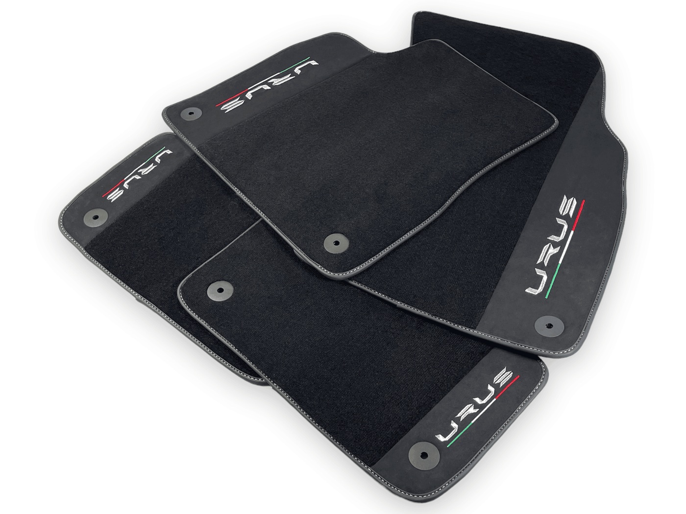 Black Floor Mats For Lamborghini Urus With Alcantara Leather - AutoWin