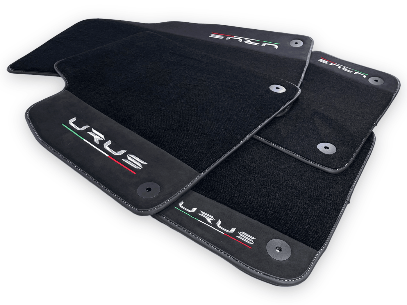 Black Floor Mats For Lamborghini Urus With Alcantara Leather - AutoWin
