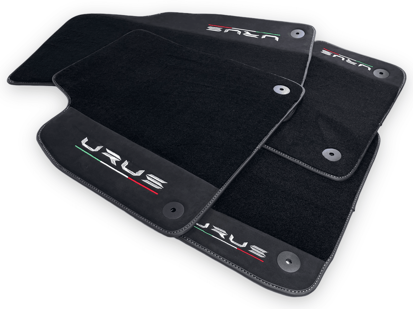 Black Floor Mats For Lamborghini Urus With Alcantara Leather - AutoWin