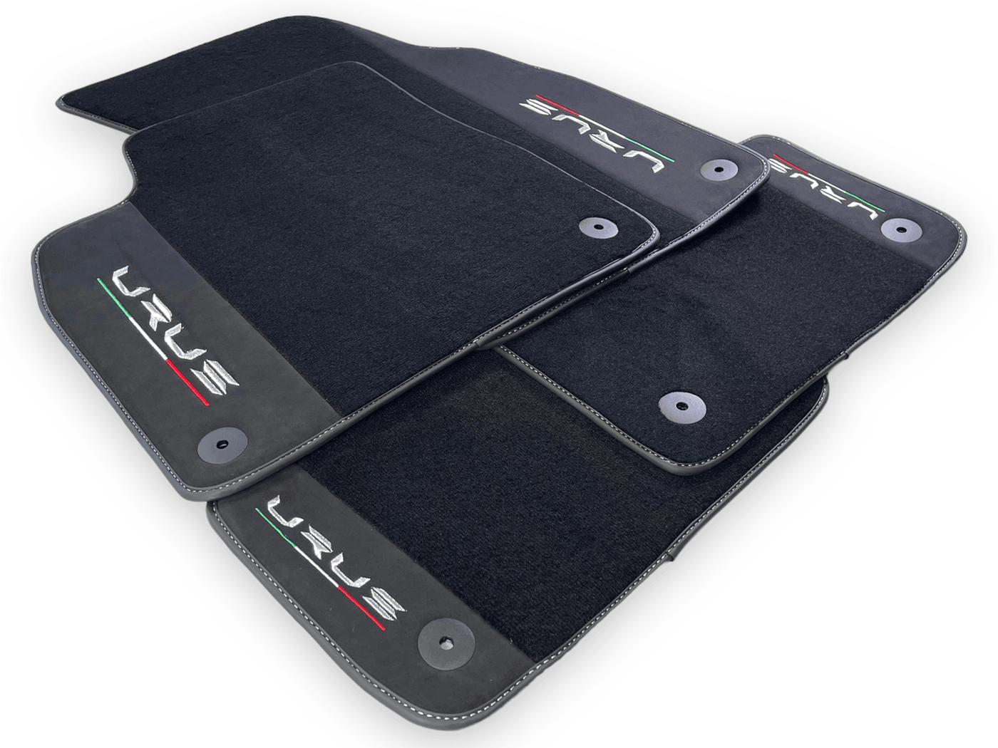 Black Floor Mats For Lamborghini Urus With Alcantara Leather - AutoWin