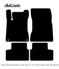 Black Floor Mats For Mercedes Benz A-Class W176 (2012-2018) | Fighter Jet Edition - AutoWin