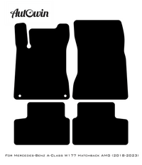 Black Floor Mats For Mercedes Benz A-Class W177 Hatchback AMG (2018-2023) | AutoWin Edition - AutoWin