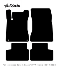 Black Floor Mats For Mercedes Benz A-Class W177 Hybrid (2019-2023) | Fighter Jet Edition - AutoWin