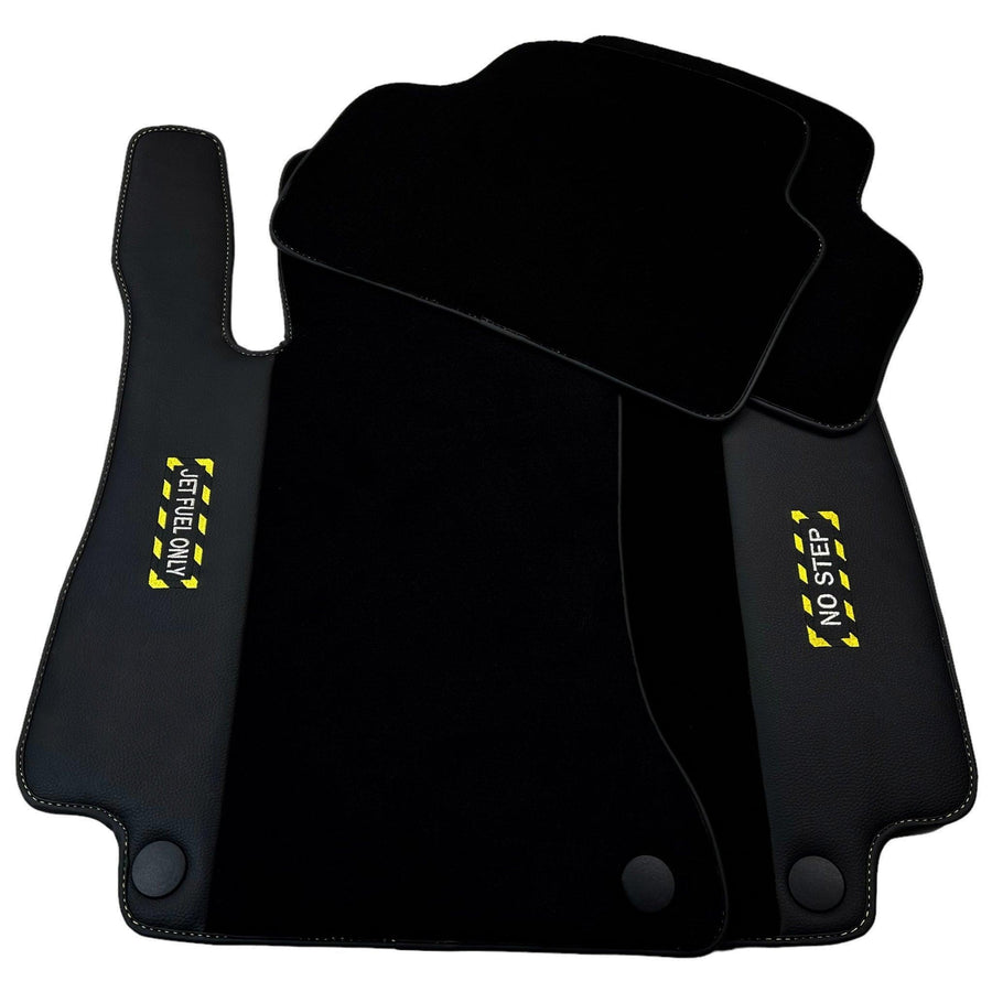 Black Floor Mats For Mercedes Benz C-Class W202 Sedan (1993-2000) | Fighter Jet Edition - AutoWin