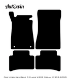 Black Floor Mats For Mercedes Benz C-Class W202 Sedan (1993-2000) | Fighter Jet Edition - AutoWin