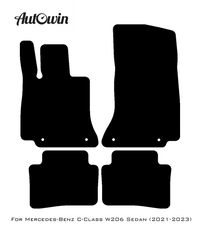 Black Floor Mats For Mercedes Benz C-Class W206 Sedan (2021-2023) | AutoWin Edition - AutoWin