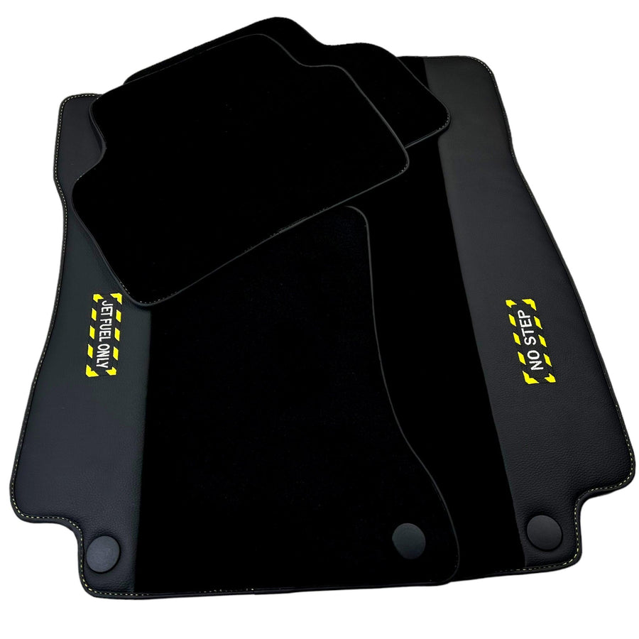 Black Floor Mats For Mercedes Benz CLA-Class X118 Shooting Brake (2019-2023) | Fighter Jet Edition - AutoWin