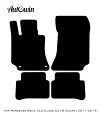 Black Floor Mats For Mercedes Benz CLS-Class C218 Coupe (2011-2014) | AutoWin Edition - AutoWin
